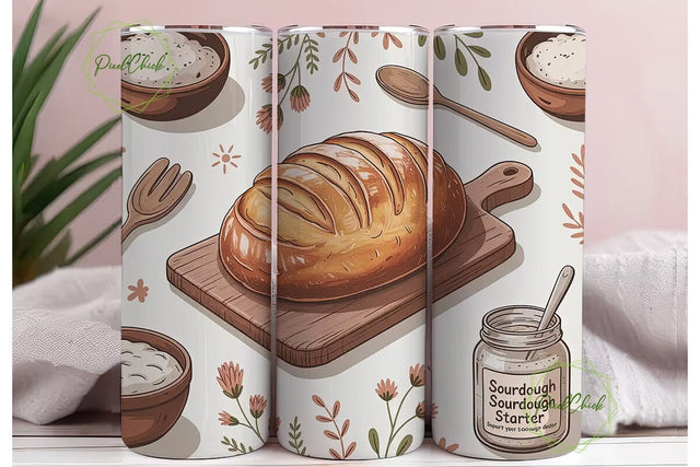 Sourdough Baker 20oz Tumbler Wrap Sublimation PixelChick 