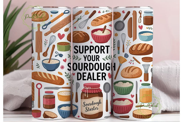 Sourdough Baker 20oz Tumbler Wrap Sublimation PixelChick 