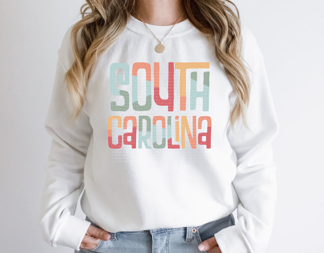 South Carolina Retro Typography PNG | Vintage State Name Design | Sublimation Digital Download Sublimation Print Perfect Design Shop 