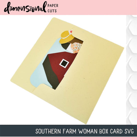 Southern Farm Woman Box Card SVG Files 3D Paper Dimensional Paper Cuts LLC 