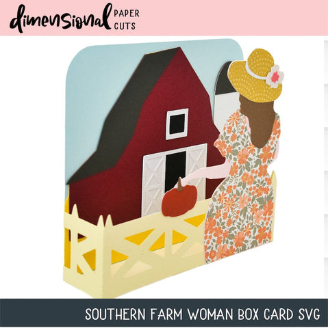Southern Farm Woman Box Card SVG Files 3D Paper Dimensional Paper Cuts LLC 