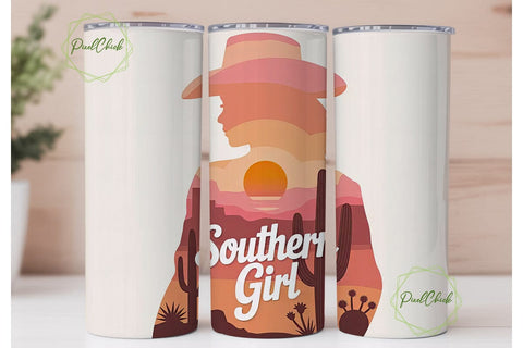 Southern Girl 20oz Tumbler Wrap Sublimation PixelChick 