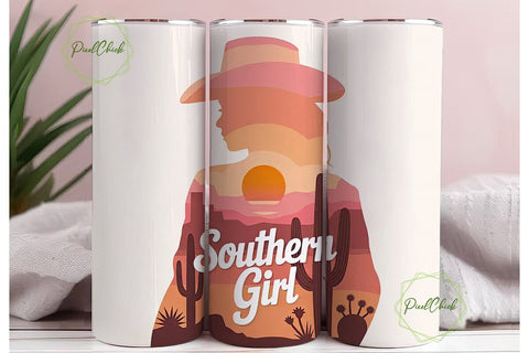 Southern Girl 20oz Tumbler Wrap Sublimation PixelChick 