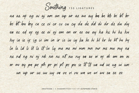 Southing - Handwritten Font Font Alpaprana Studio 