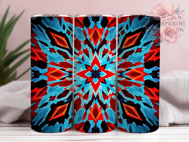 Southwest Aztec Print 20oz Tumbler, Aztec Print Design, 20oz Sublimation, Western Decor, Tribal Print Drinkware, Country Style Tumbler, Unique Southwest Gift Sublimation Li Zamperini 