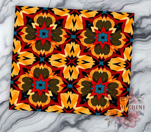 Southwest Aztec Print 20oz Tumbler, Aztec Print Design, 20oz Sublimation, Western Decor, Tribal Print Drinkware, Country Style Tumbler, Unique Southwest Gift Sublimation Li Zamperini 