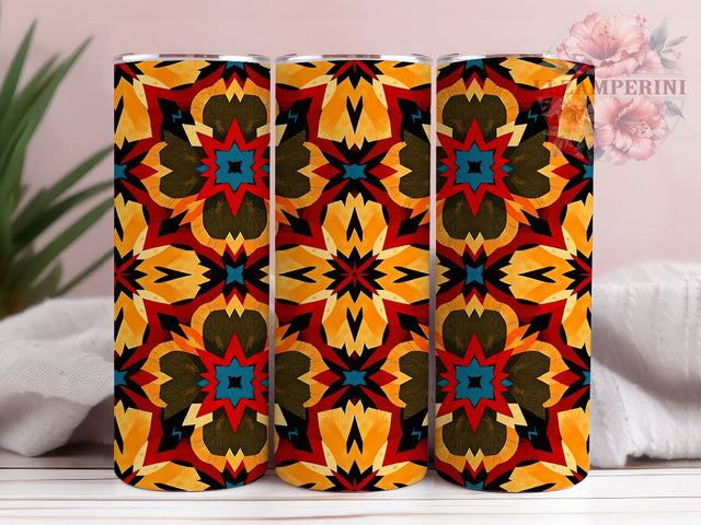 Southwest Aztec Print 20oz Tumbler, Aztec Print Design, 20oz Sublimation, Western Decor, Tribal Print Drinkware, Country Style Tumbler, Unique Southwest Gift Sublimation Li Zamperini 