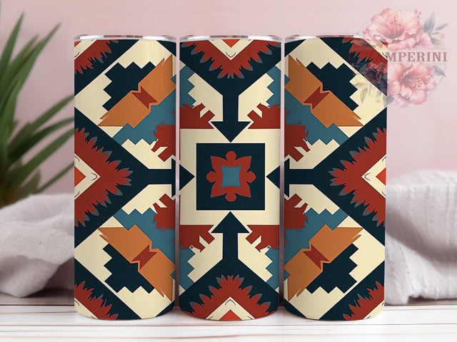 Southwest Aztec Print 20oz Tumbler, Aztec Print Design, 20oz Sublimation, Western Decor, Tribal Print Drinkware, Country Style Tumbler, Unique Southwest Gift Sublimation Li Zamperini 
