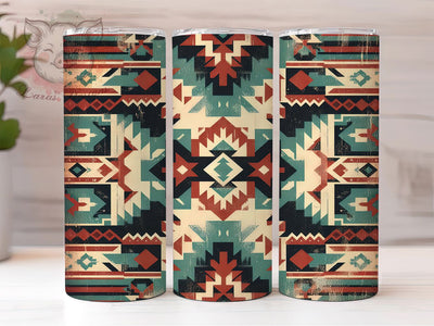 Southwest Aztec Tribal Print Tumbler, Aztec Print Design, Tribal Print Tumbler, Native American Art, Boho Southwestern Tumbler, Aztec Style Drinkware, Southwest Decor Tumbler Sublimation Lara' s Designs 