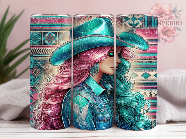 Southwest Cowgirl Aztec Tumbler Wrap, Aztec Western Tumbler, Country Girl Tumbler Wrap, 20oz Tumbler Sublimation, Southwest Tumbler Design, Digital Tumbler Wrap, Rodeo Tumbler Sublimation Li Zamperini 