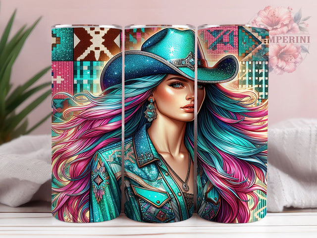 Southwest Cowgirl Aztec Tumbler Wrap, Aztec Western Tumbler, Country Girl Tumbler Wrap, 20oz Tumbler Sublimation, Southwest Tumbler Design, Digital Tumbler Wrap, Rodeo Tumbler Sublimation Li Zamperini 
