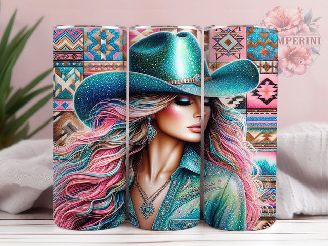 Southwest Cowgirl Aztec Tumbler Wrap, Aztec Western Tumbler, Country Girl Tumbler Wrap, 20oz Tumbler Sublimation, Southwest Tumbler Design, Digital Tumbler Wrap, Rodeo Tumbler Sublimation Li Zamperini 