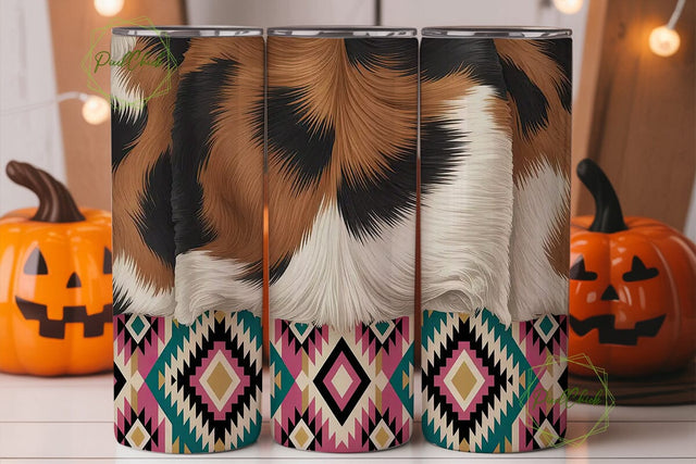 Southwestern Cowhide 20oz Tumbler Wrap Sublimation PixelChick 