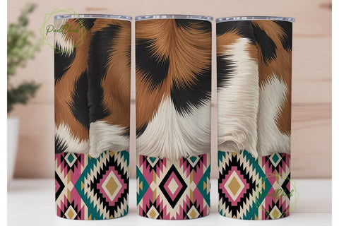 Southwestern Cowhide 20oz Tumbler Wrap Sublimation PixelChick 