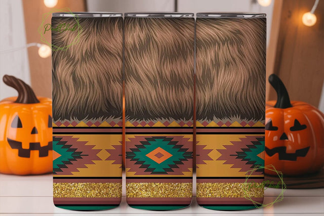 Southwestern Cowhide Tumbler Wrap Sublimation PixelChick 