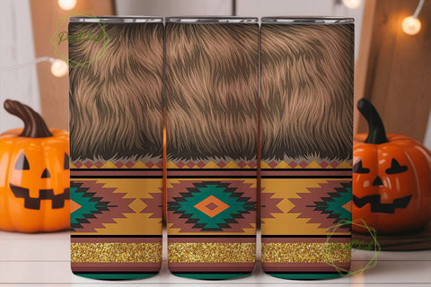 Southwestern Cowhide Tumbler Wrap Sublimation PixelChick 