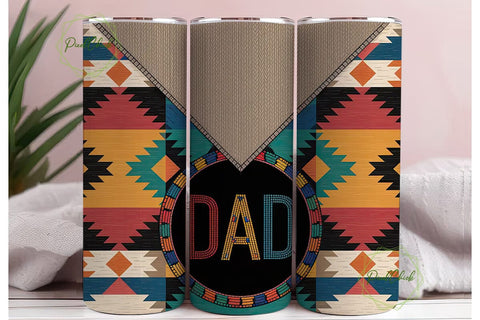 Southwestern Dad 20oz Tumbler Wrap Sublimation PixelChick 