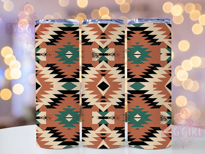 Southwestern Geo Luxe 20oz Tumbler, Southwestern Theme, Geometric Pattern, Luxe Style, Rustic Motif, Western Design, Skinny Tumbler, Sublimation PNG Sublimation SvggirlplusArt 