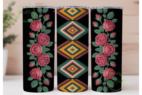 Southwestern Rose Leopard 20oz Tumbler Sublimation PixelChick 