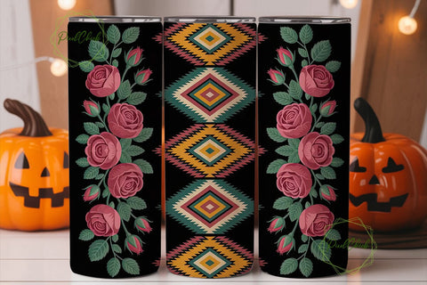 Southwestern Rose Leopard 20oz Tumbler Sublimation PixelChick 