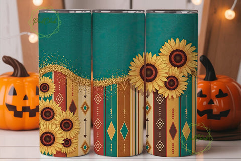 Southwestern Sunflower 20oz Tumbler Wrap Sublimation PixelChick 