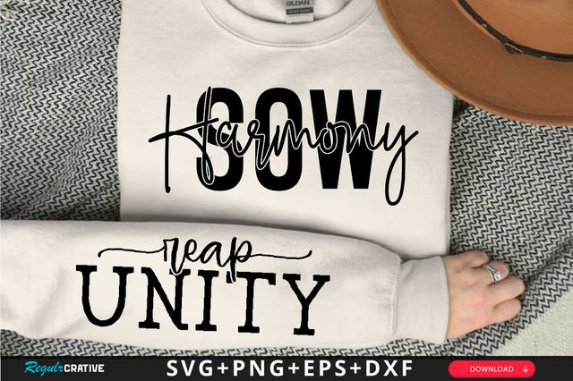 Sow Harmony Sleeve SVG Design, Inspirational sleeve SVG, Motivational Sleeve SVG, Positive Sleeve SVG SVG Regulrcrative 