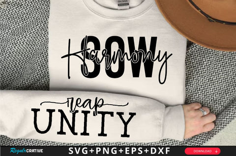 Sow Harmony Sleeve SVG Design, Inspirational sleeve SVG, Motivational Sleeve SVG, Positive Sleeve SVG SVG Regulrcrative 