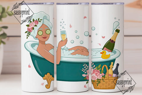 Spa Day Grandma 20oz Tumbler Wrap Sublimation sassyprint 