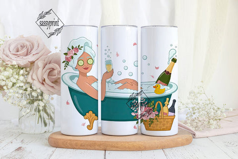 Spa Day Grandma 20oz Tumbler Wrap Sublimation sassyprint 