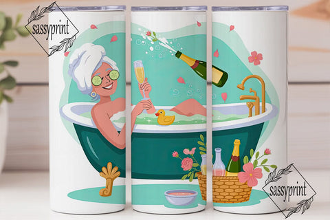 Spa Day Grandma 20oz Tumbler Wrap Sublimation sassyprint 