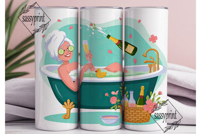 Spa Day Grandma 20oz Tumbler Wrap Sublimation sassyprint 