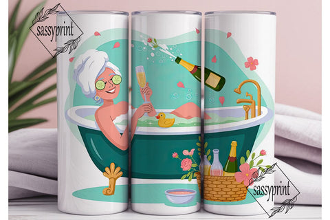 Spa Day Grandma 20oz Tumbler Wrap Sublimation sassyprint 