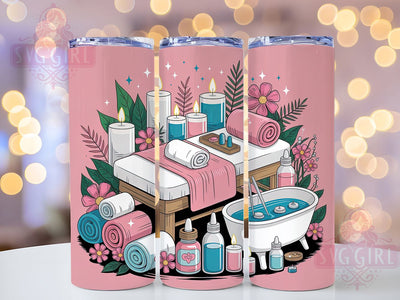 Spa Day Relaxation Self Care Tumbler Wrap, Relaxation Drinkware Design, 20Oz Sublimation Wrap, Wellness Gift Idea, Self Care Coffee Cup, Mindfulness Quote Mug, Boho Spa Decor Sublimation SvggirlplusArt 