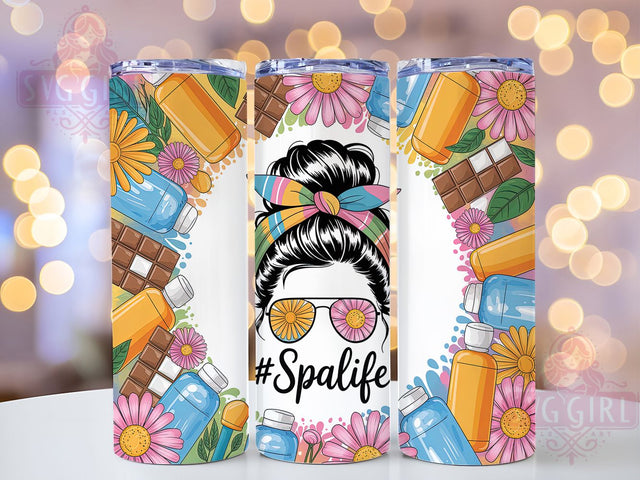 Spa Life Wellness Messy Bun Tumbler Wrap, Yoga Lover Drinkware, Messy Bun Coffee Cup, 20Oz Sublimation Wrap, Relaxation Gift Idea, Wellness Retreat Mug, Mindfulness Quote Design Sublimation SvggirlplusArt 