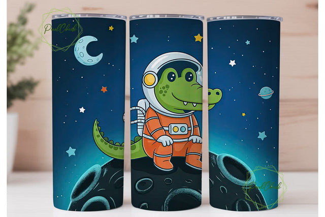 Space Alligator 20oz Tumbler Wrap Sublimation PixelChick 