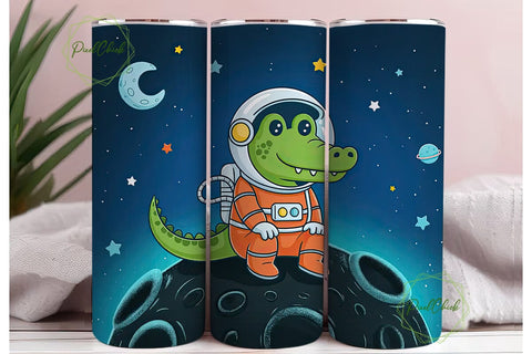 Space Alligator 20oz Tumbler Wrap Sublimation PixelChick 