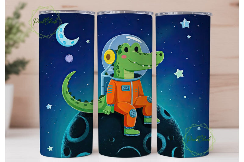 Space Alligator 20oz Tumbler Wrap Sublimation PixelChick 
