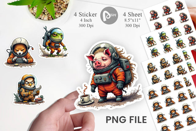 Space Chaos Critter Sticker Sublimation artnoy 