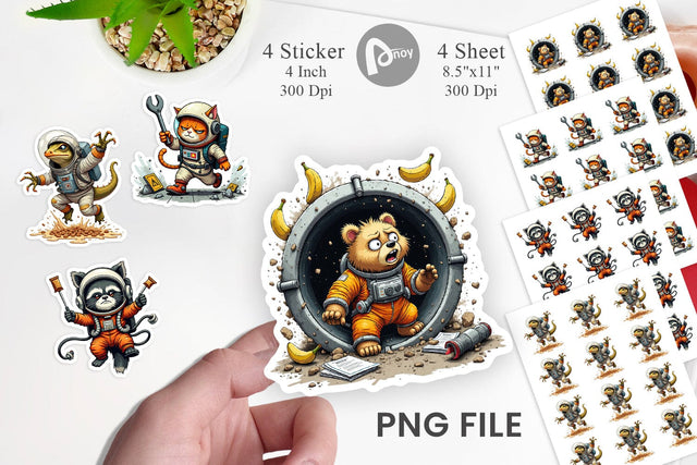 Space Chaos Critter Sticker Sublimation artnoy 