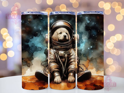 Space Dog 20oz Tumbler Wrap Sublimation Design, Straight Tapered Tumbler Wrap, Cute Astronaut Space Dog Tumbler Png, Instant Digital Download Sublimation SvggirlplusArt 