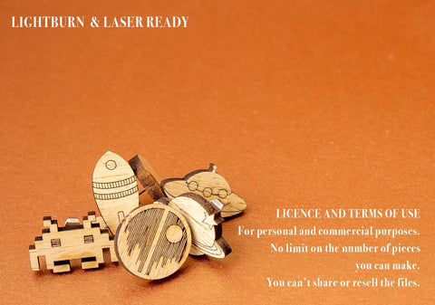 Space Earrings Vector File for Laser Cutter. SVG MaramadeLaser 