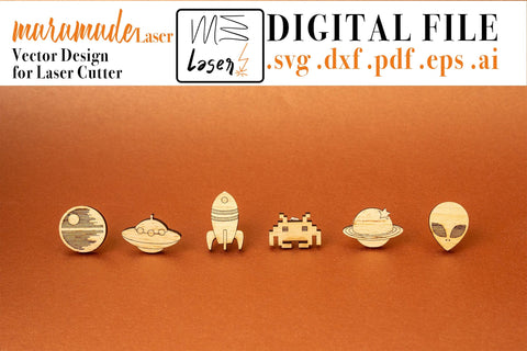 Space Earrings Vector File for Laser Cutter. SVG MaramadeLaser 