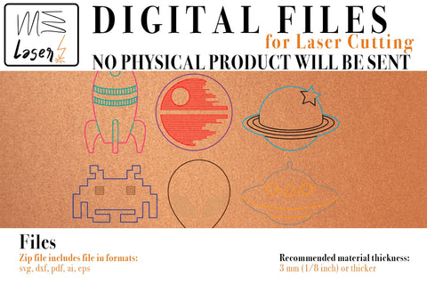 Space Earrings Vector File for Laser Cutter. SVG MaramadeLaser 