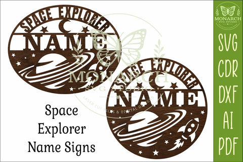 Space Explorer Name Sign SVG, Personalized Planet Decor SVG APInspireddesigns 