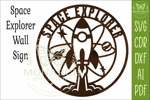 Space Explorer Wall Sign SVG | Rocket Nursery Decor Laser SVG APInspireddesigns 