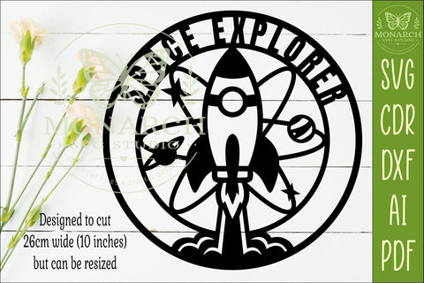 Space Explorer Wall Sign SVG | Rocket Nursery Decor Laser SVG APInspireddesigns 