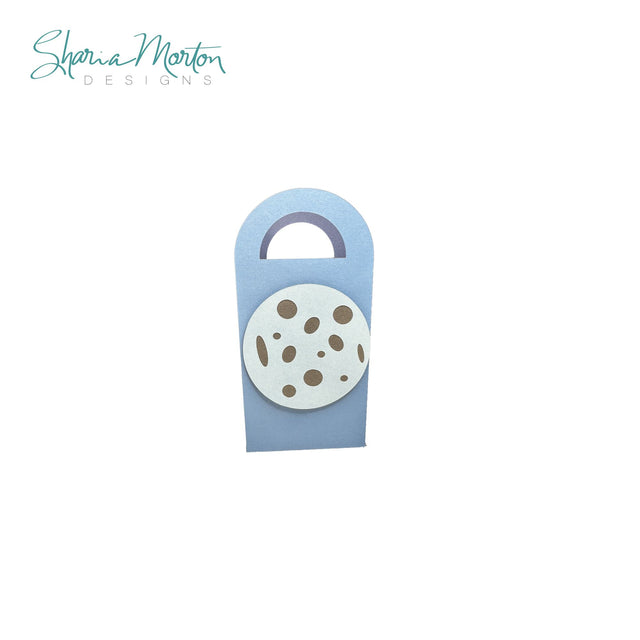 Space Gift Bag Silhouette Design with Full Moon for Party Favors and Space-Themed Crafts SVG Sharia Morton Designs 