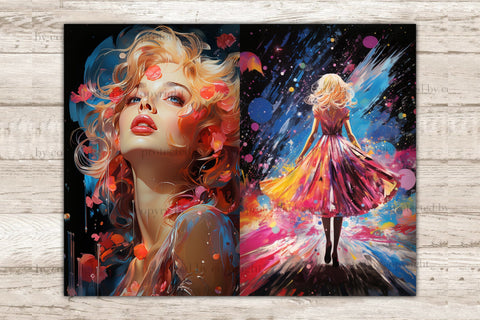 Space Girl Junk Journal Pages | Celestial Printable SVG GlamArtZhanna 