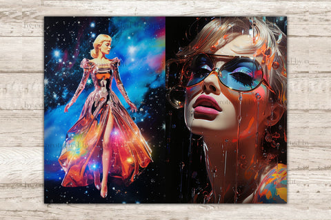 Space Girl Junk Journal Pages | Celestial Printable SVG GlamArtZhanna 