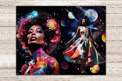 Space Girl Junk Journal Paper | Digital Collage Sheet SVG GlamArtZhanna 